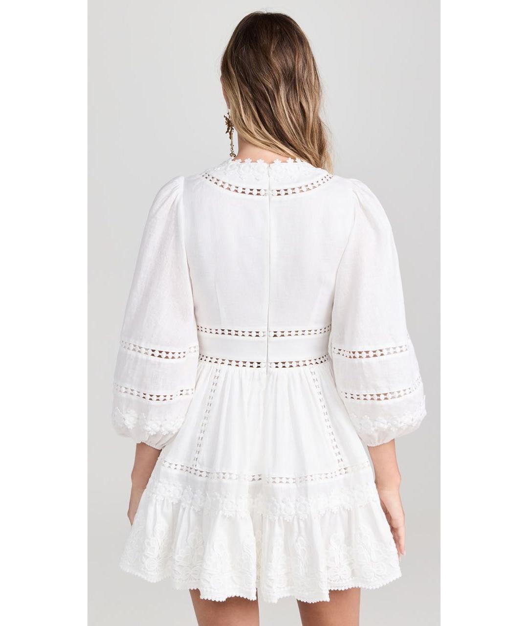 ZIMMERMANN Белое льняное повседневное платье, фото 2