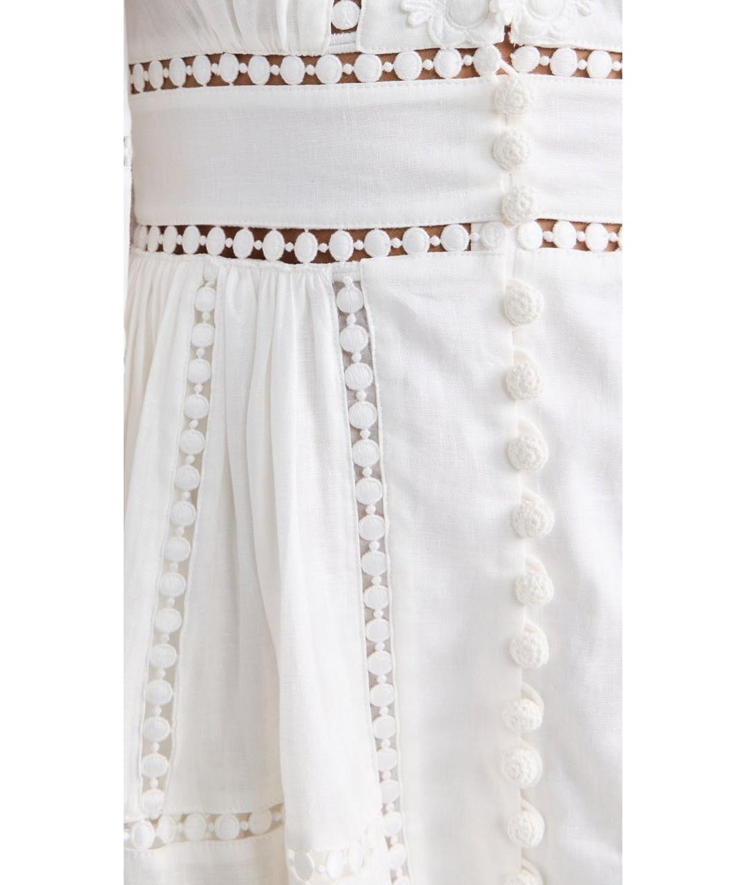 ZIMMERMANN Белое льняное повседневное платье, фото 4