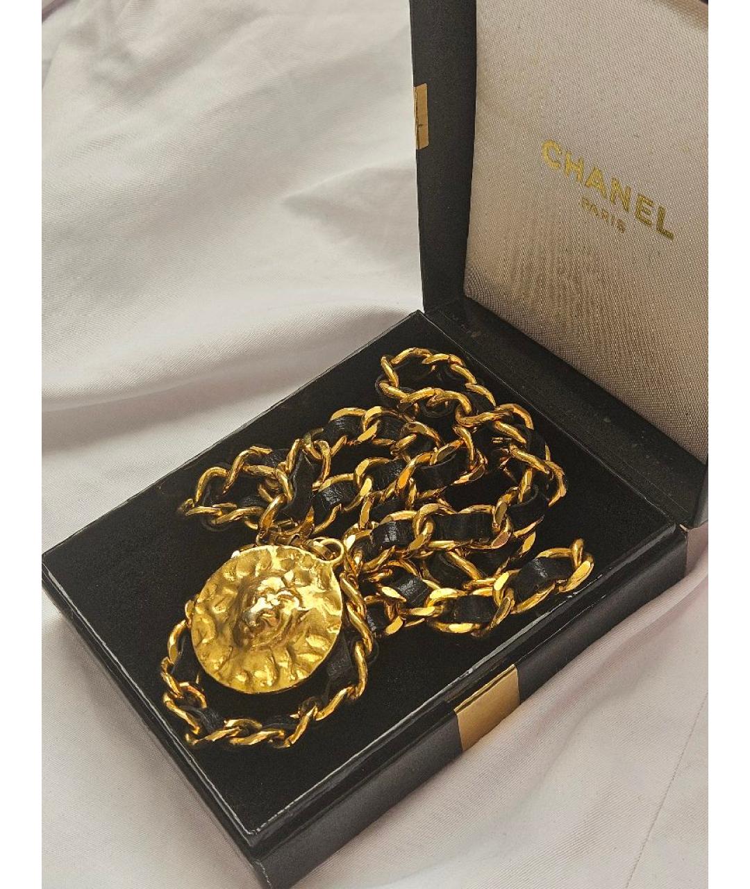 CHANEL Золотой пелетеный ремень, фото 2