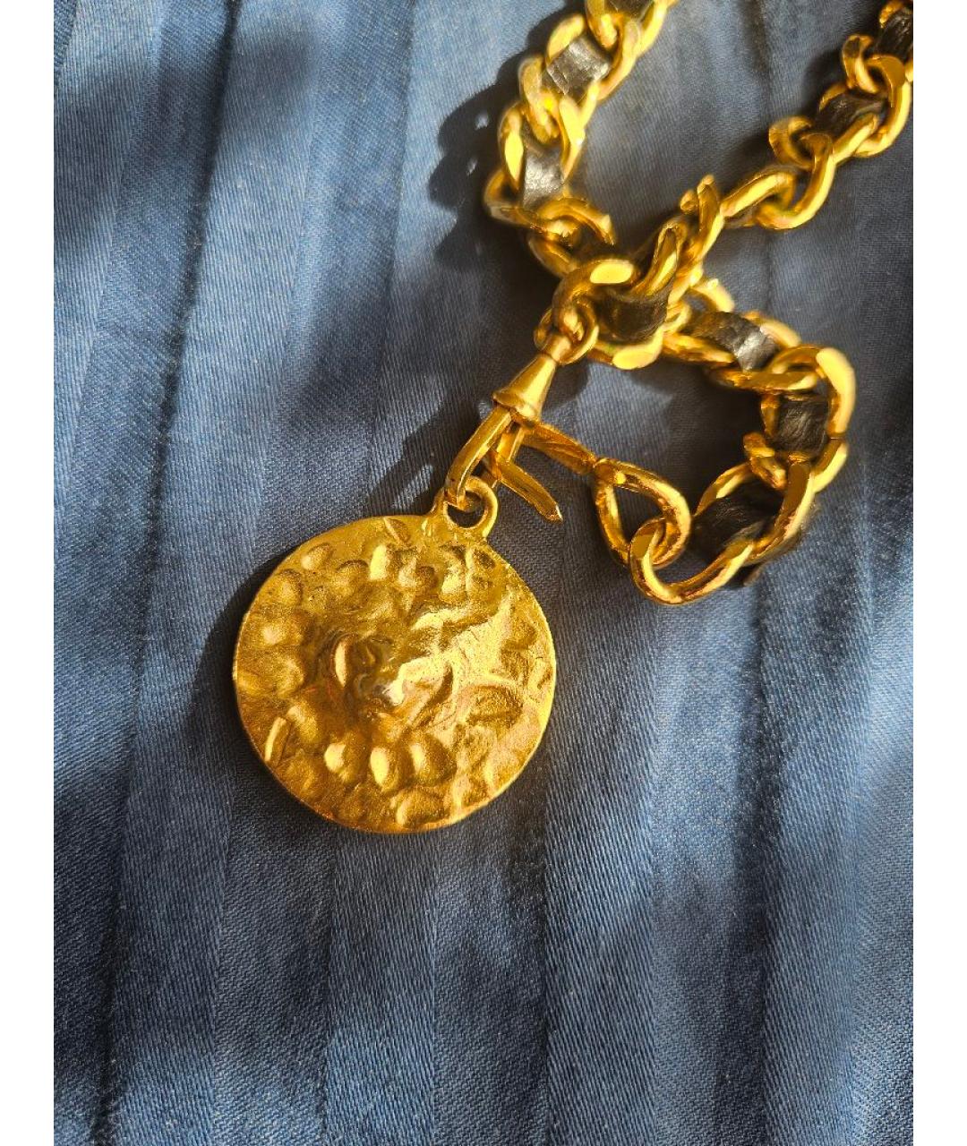 CHANEL Золотой пелетеный ремень, фото 6