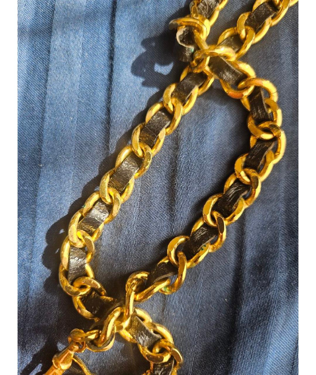 CHANEL Золотой пелетеный ремень, фото 3