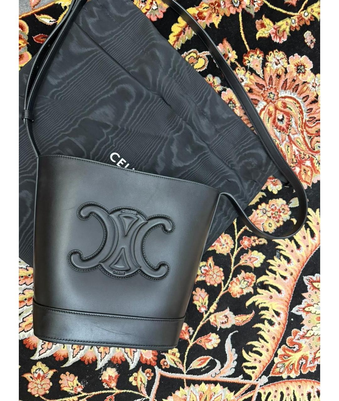 CELINE Черная кожаная сумка через плечо, фото 2