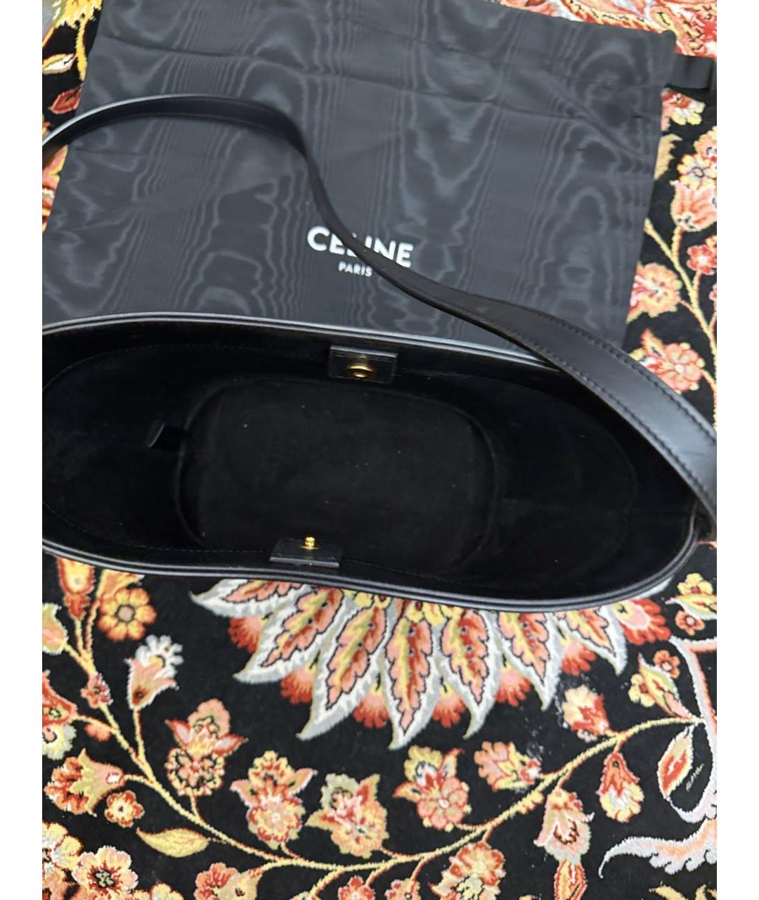 CELINE Черная кожаная сумка через плечо, фото 3