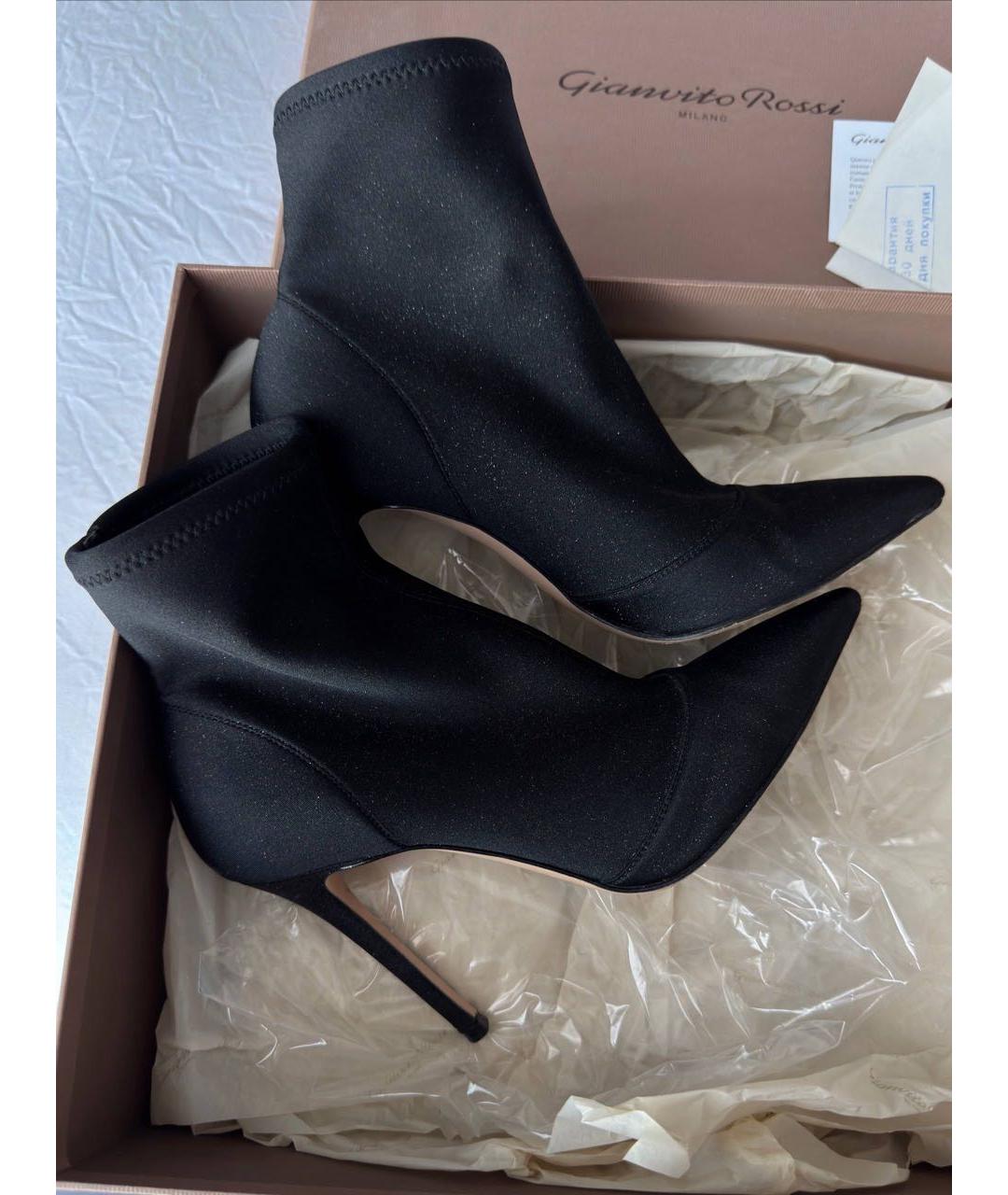 GIANVITO ROSSI Черные текстильные ботильоны, фото 2