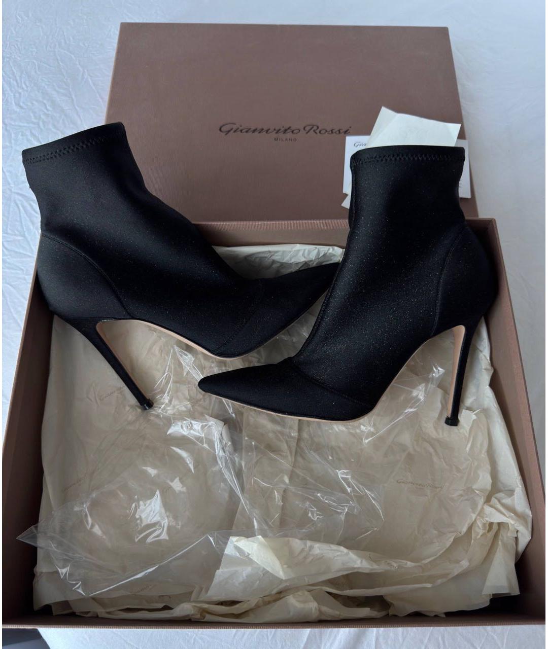 GIANVITO ROSSI Черные текстильные ботильоны, фото 6