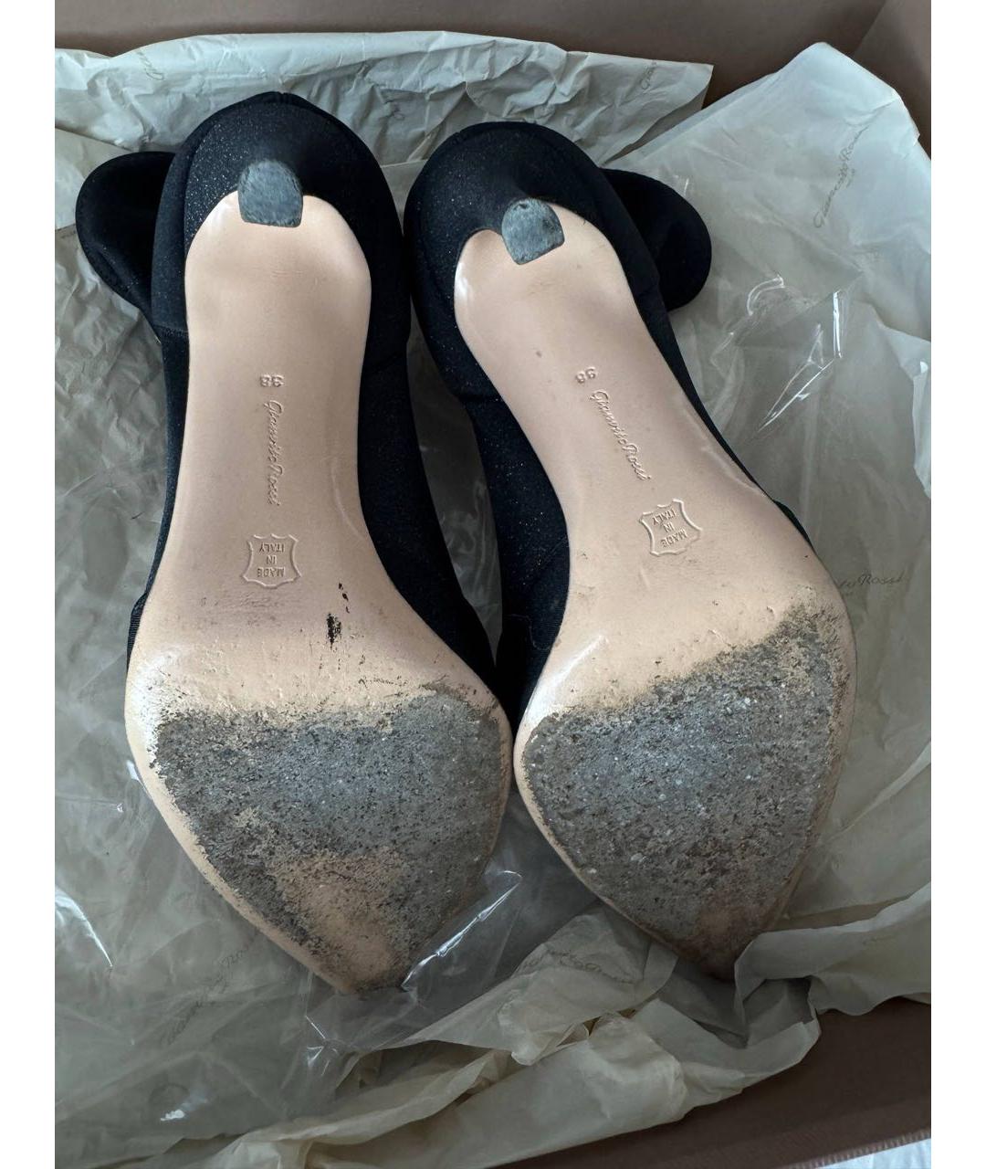 GIANVITO ROSSI Черные текстильные ботильоны, фото 4