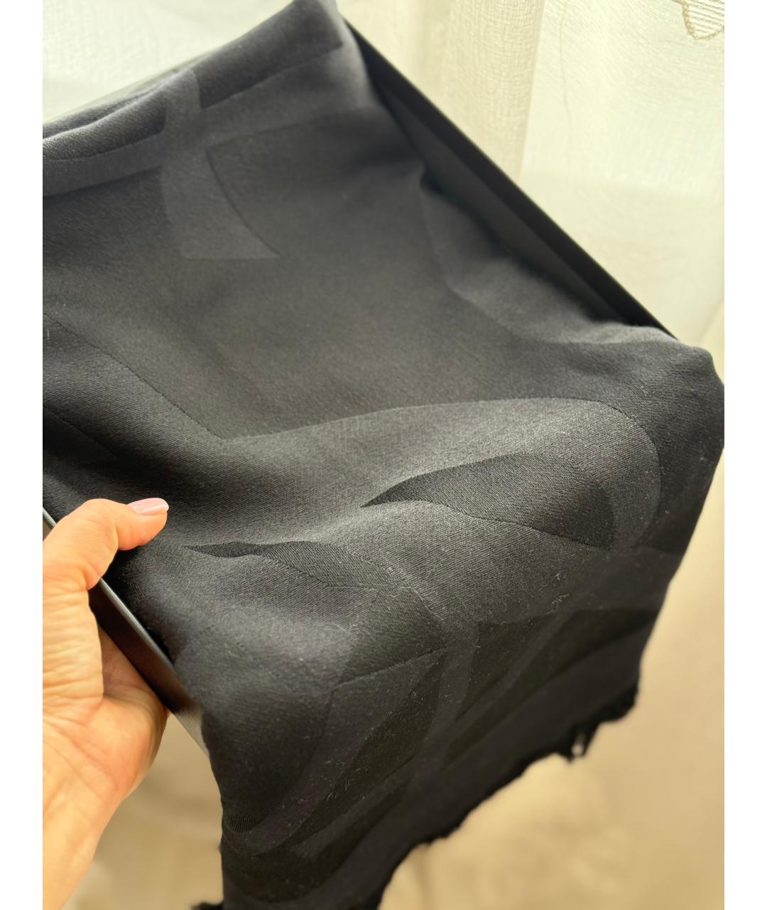 SAINT LAURENT Черный шерстяной платок, фото 6