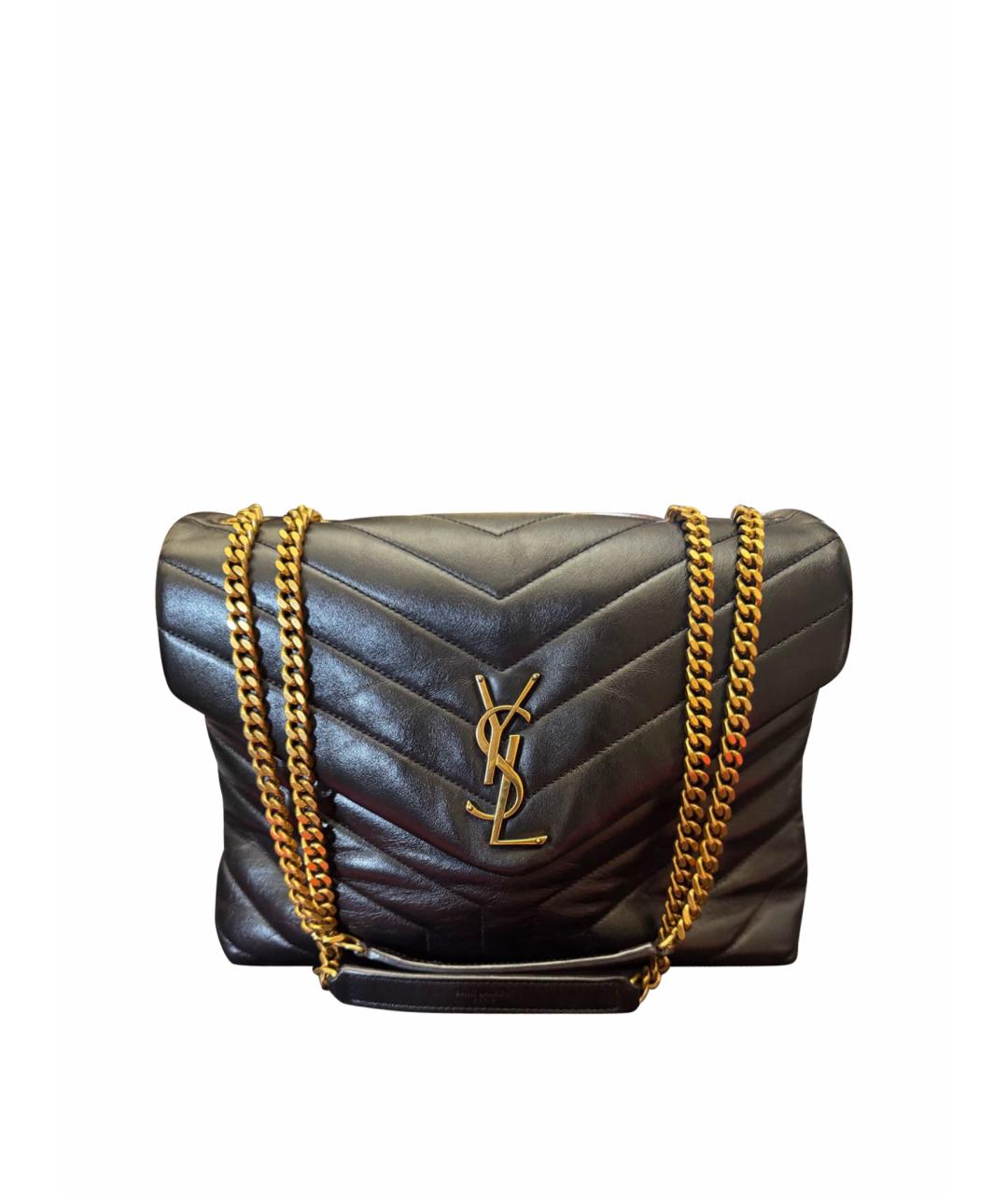 SAINT LAURENT Черная кожаная сумка через плечо, фото 1