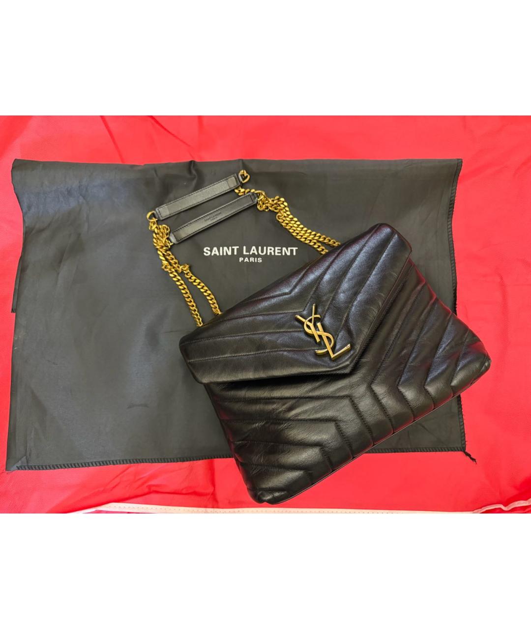 SAINT LAURENT Черная кожаная сумка через плечо, фото 2