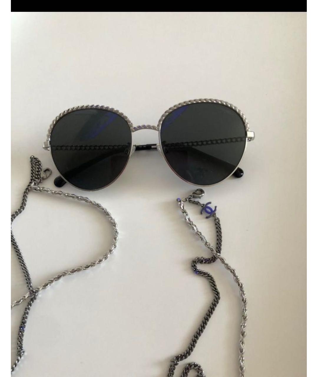 CHANEL Черные металлические солнцезащитные очки, фото 5