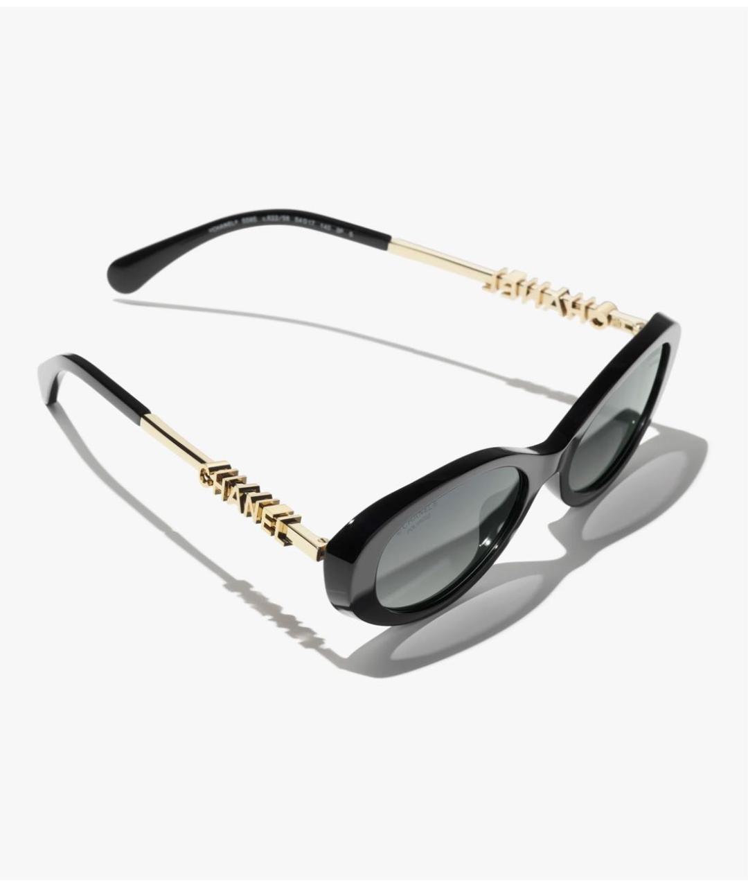 CHANEL Черные металлические солнцезащитные очки, фото 2