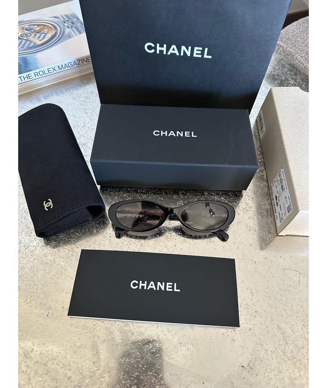 CHANEL Черные металлические солнцезащитные очки, фото 5