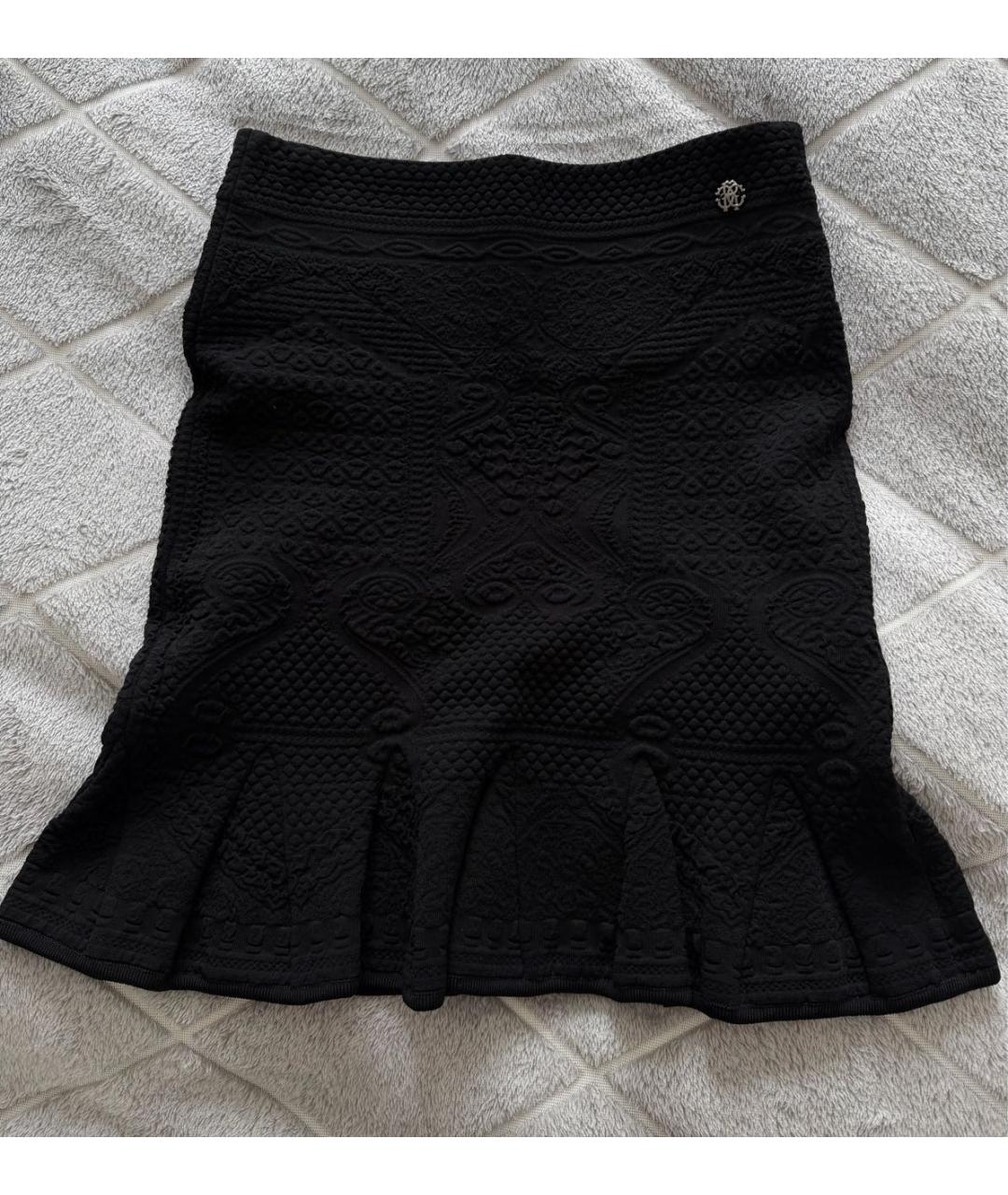 ROBERTO CAVALLI Черная вискозная юбка мини, фото 7