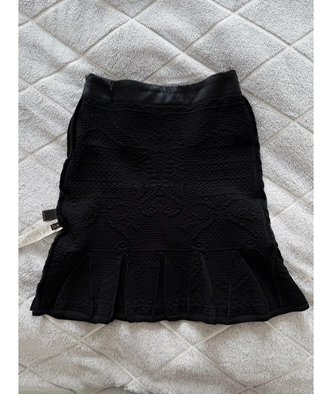 ROBERTO CAVALLI Черная вискозная юбка мини, фото 4