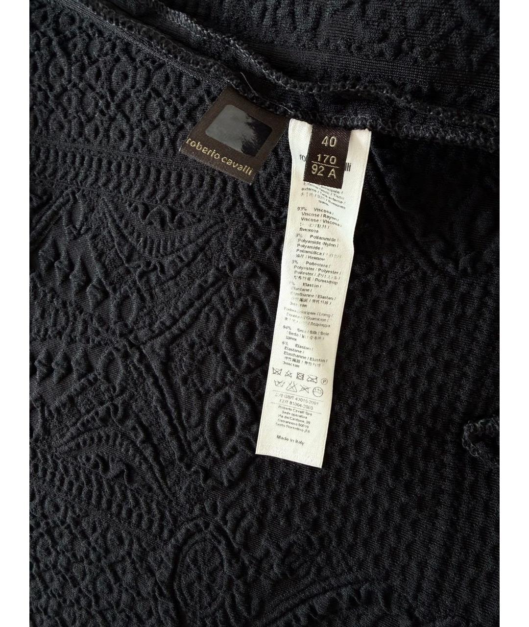 ROBERTO CAVALLI Черная вискозная юбка мини, фото 5