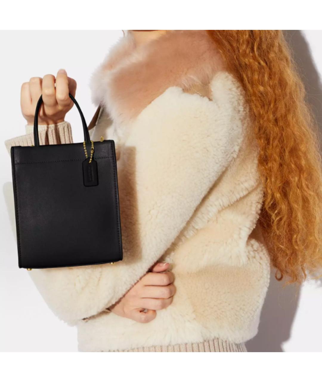 COACH Черная сумка тоут, фото 5