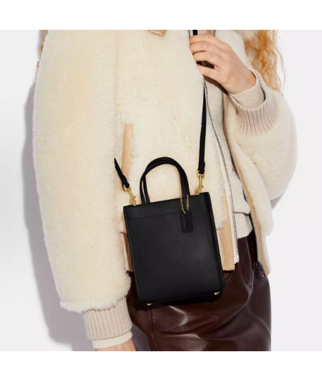 COACH Черная сумка тоут, фото 4