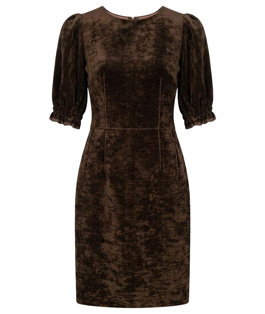 DOLCE&GABBANA Коричневое полиамидовое коктейльное платье, фото 1