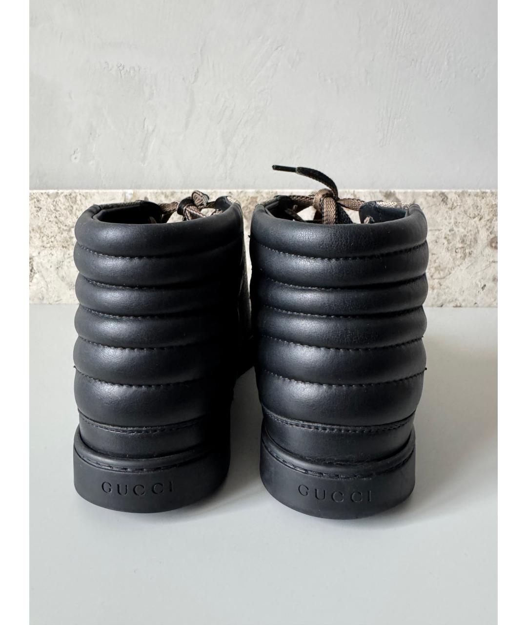 GUCCI Бежевые текстильные высокие кроссовки / кеды, фото 4