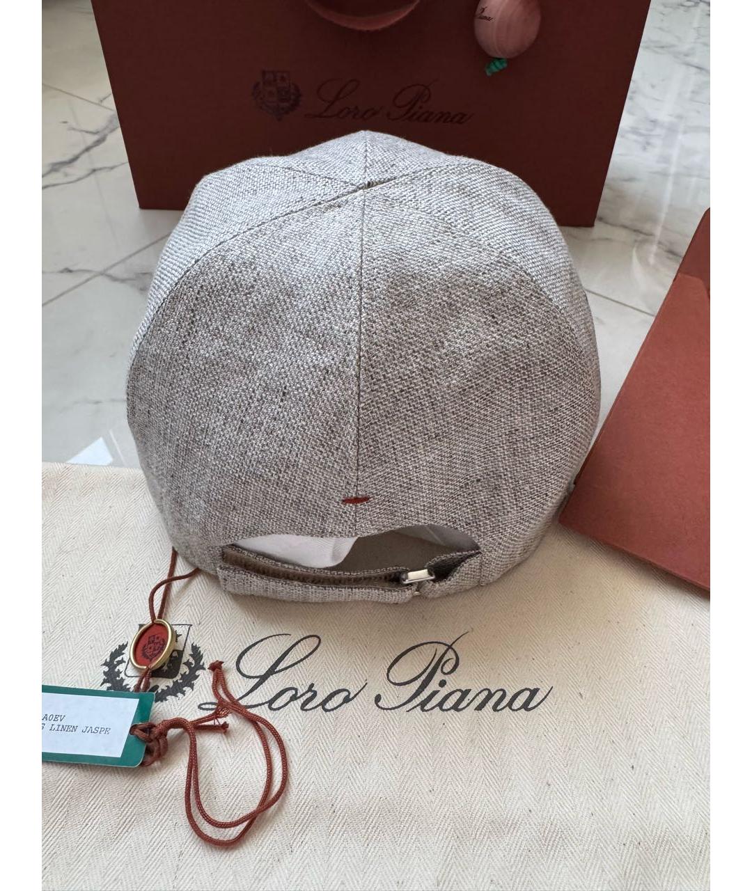 LORO PIANA Бежевая льняная кепка/бейсболка, фото 3