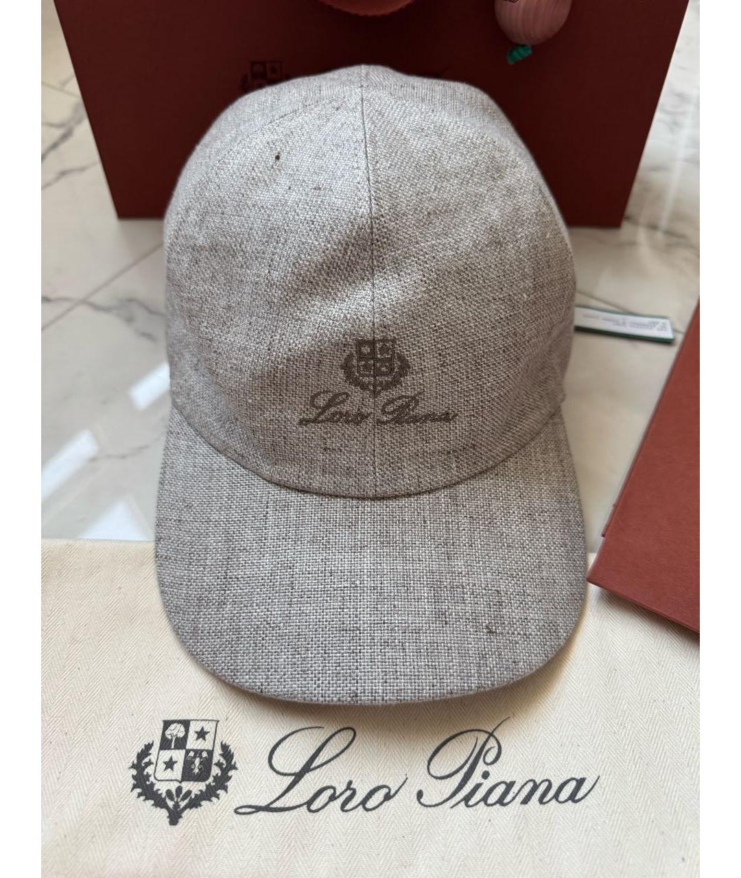LORO PIANA Бежевая льняная кепка/бейсболка, фото 9