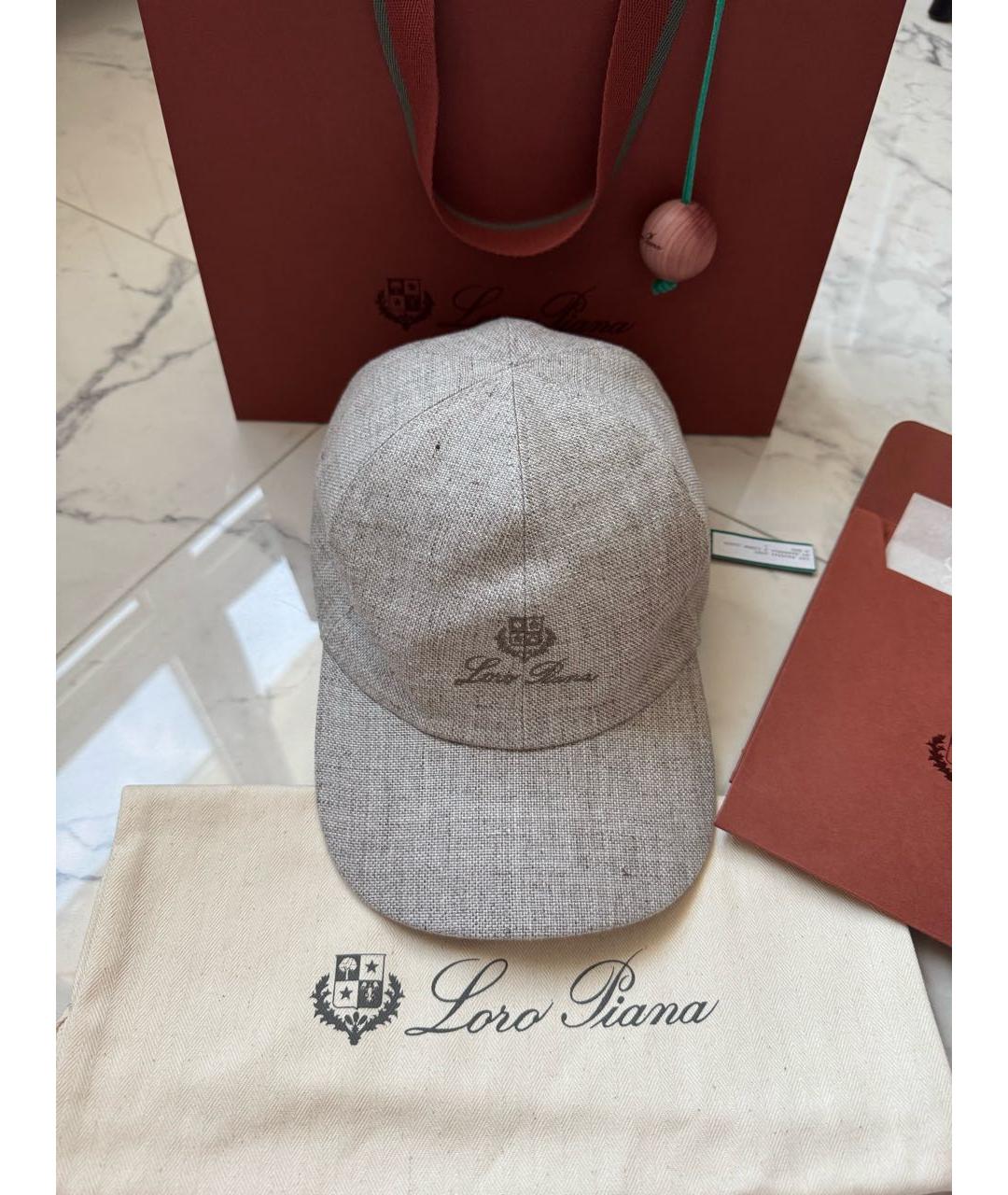 LORO PIANA Бежевая льняная кепка/бейсболка, фото 8