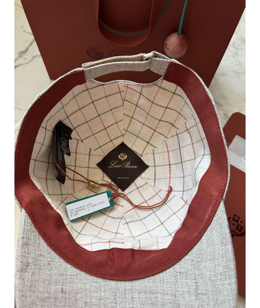 LORO PIANA Бежевая льняная кепка/бейсболка, фото 6