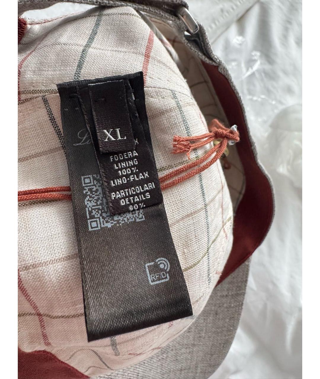 LORO PIANA Бежевая льняная кепка/бейсболка, фото 5