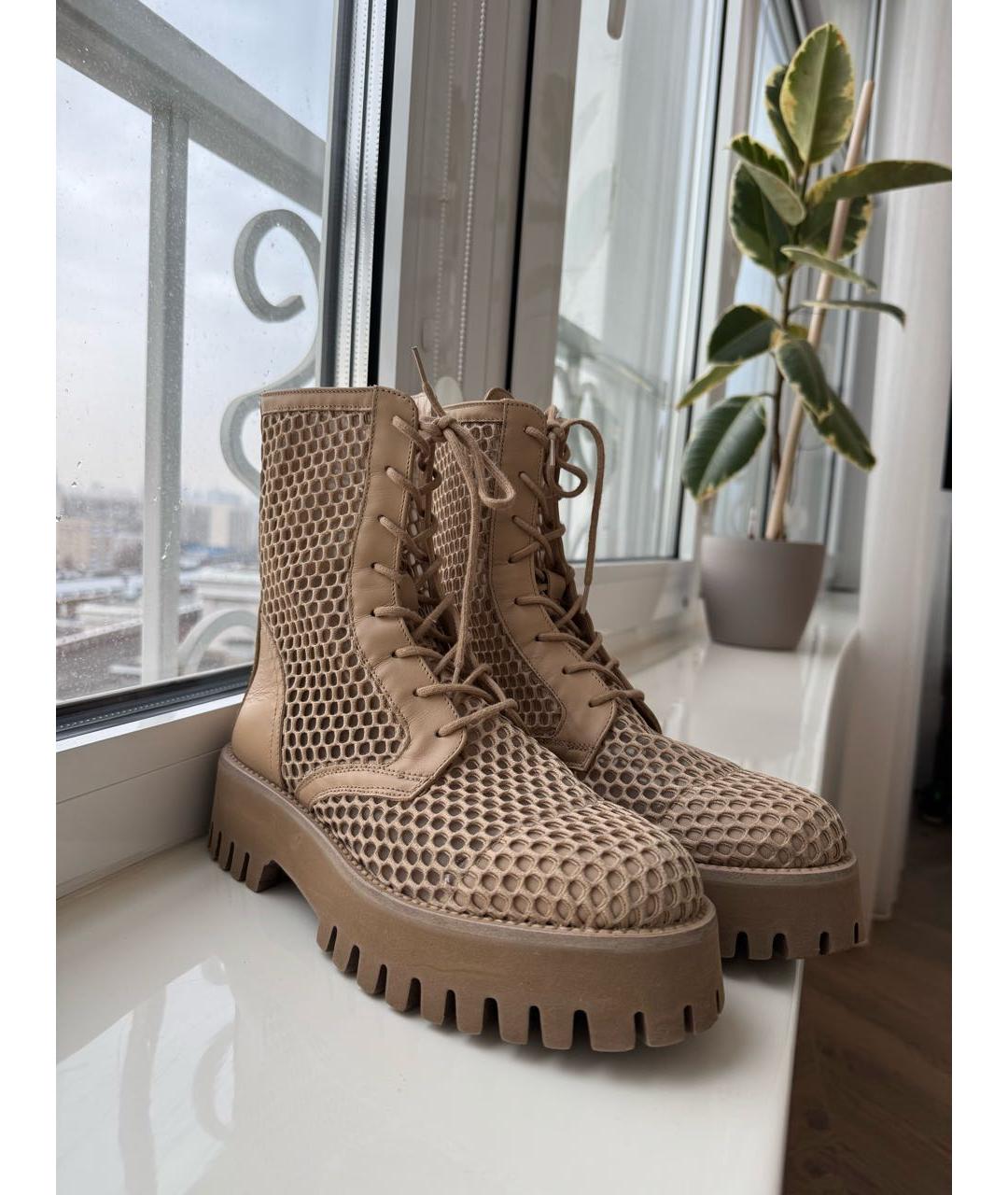 CASADEI Бежевые текстильные ботинки, фото 6