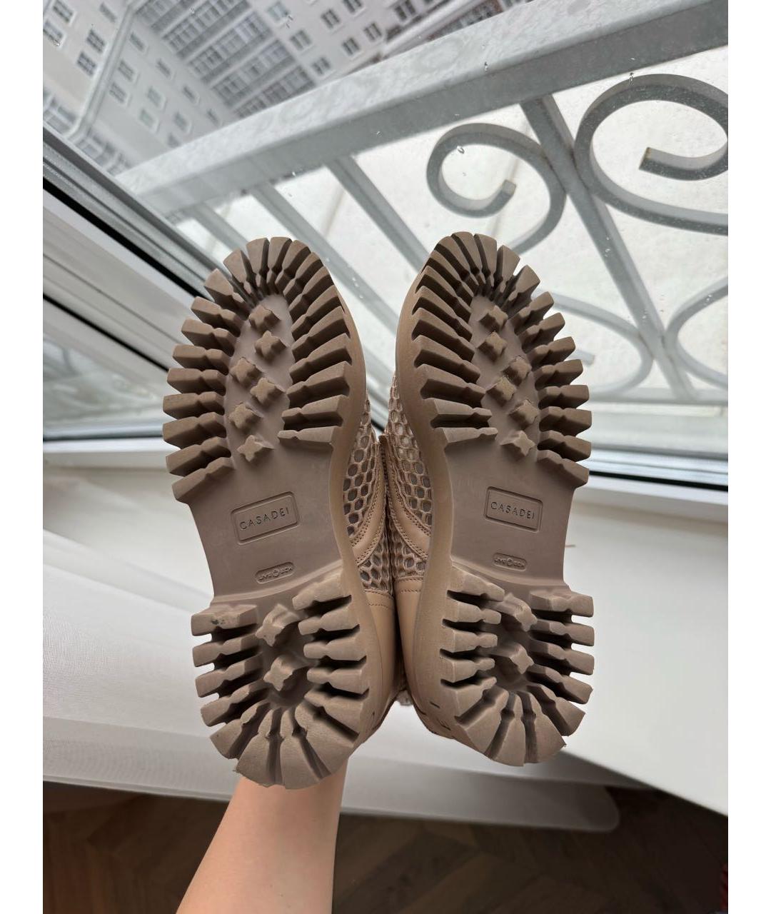 CASADEI Бежевые текстильные ботинки, фото 7