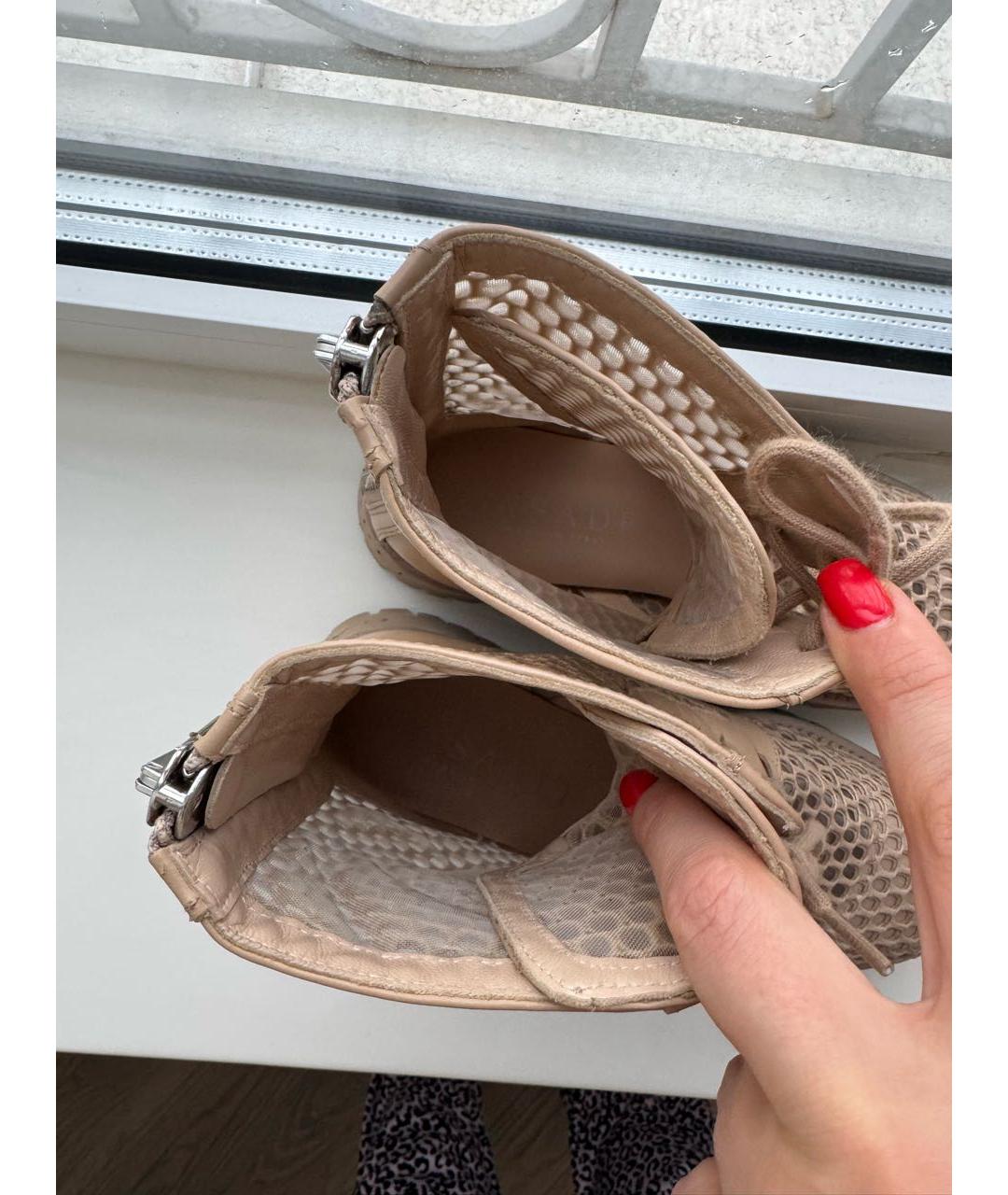 CASADEI Бежевые текстильные ботинки, фото 4