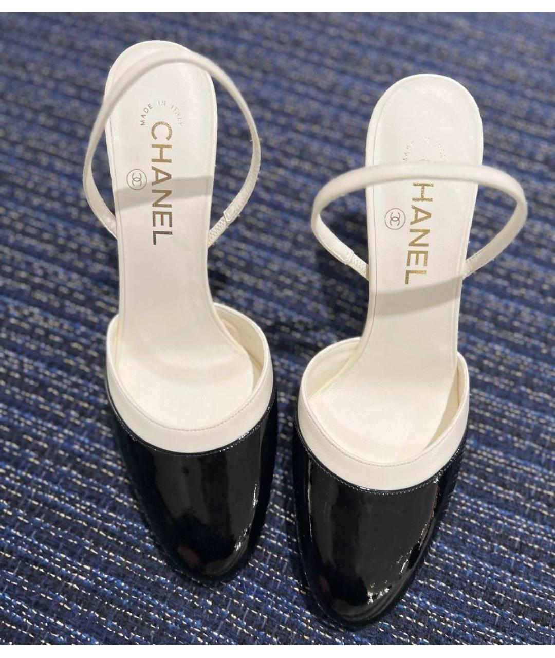 CHANEL Черные туфли из лакированной кожи, фото 4