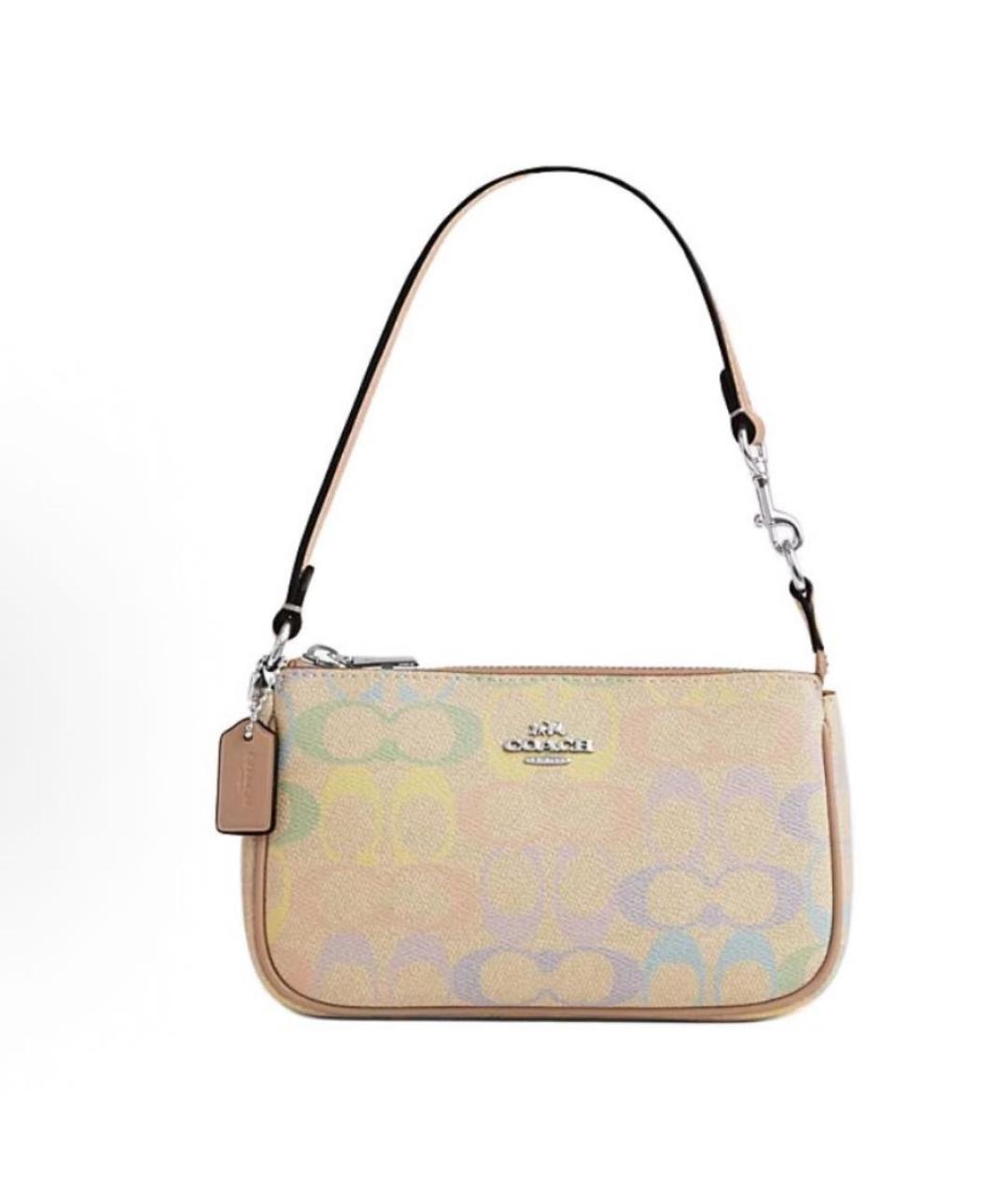 COACH Бежевая сумка с короткими ручками, фото 9