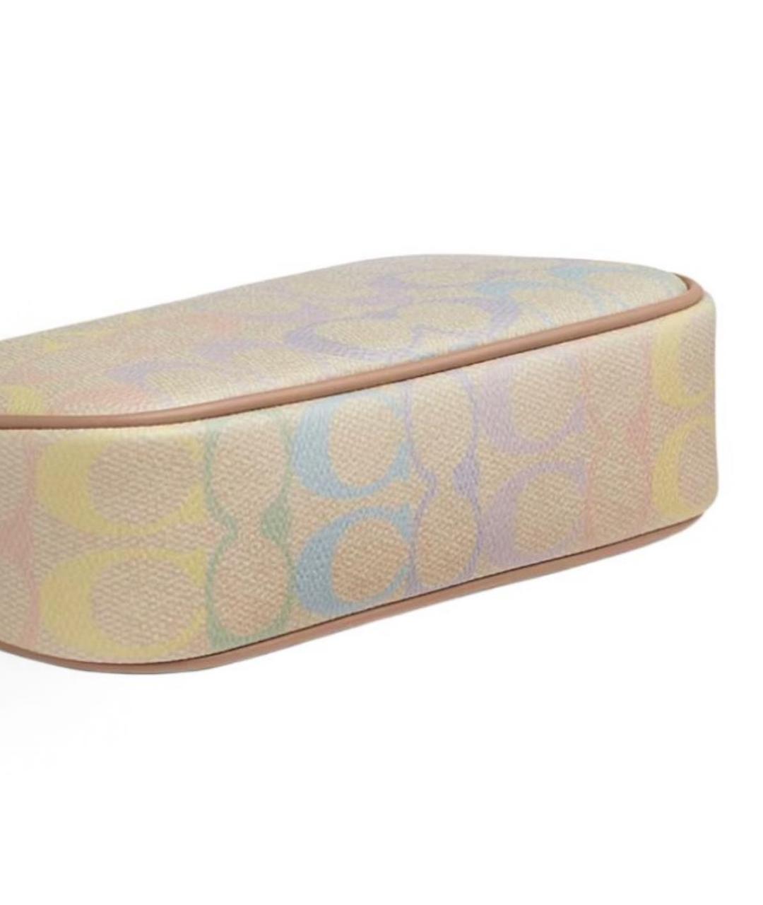 COACH Бежевая сумка с короткими ручками, фото 4