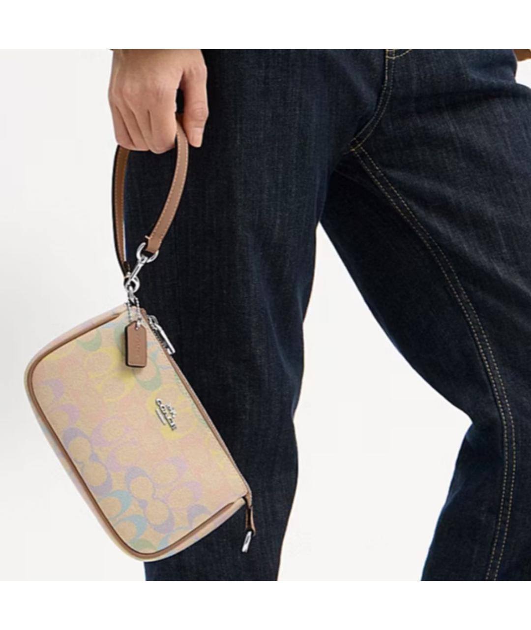 COACH Бежевая сумка с короткими ручками, фото 6