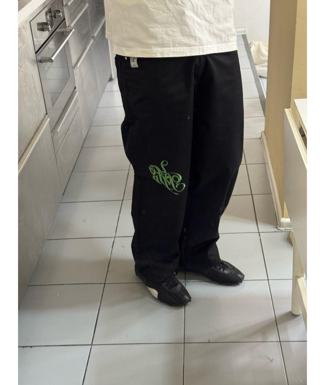 MAISON MIHARA YASUHIRO Черные хлопковые повседневные брюки, фото 4