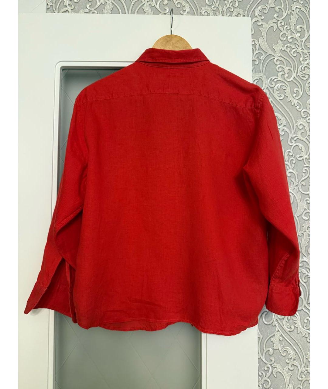 RALPH LAUREN Красная льняная рубашка, фото 2