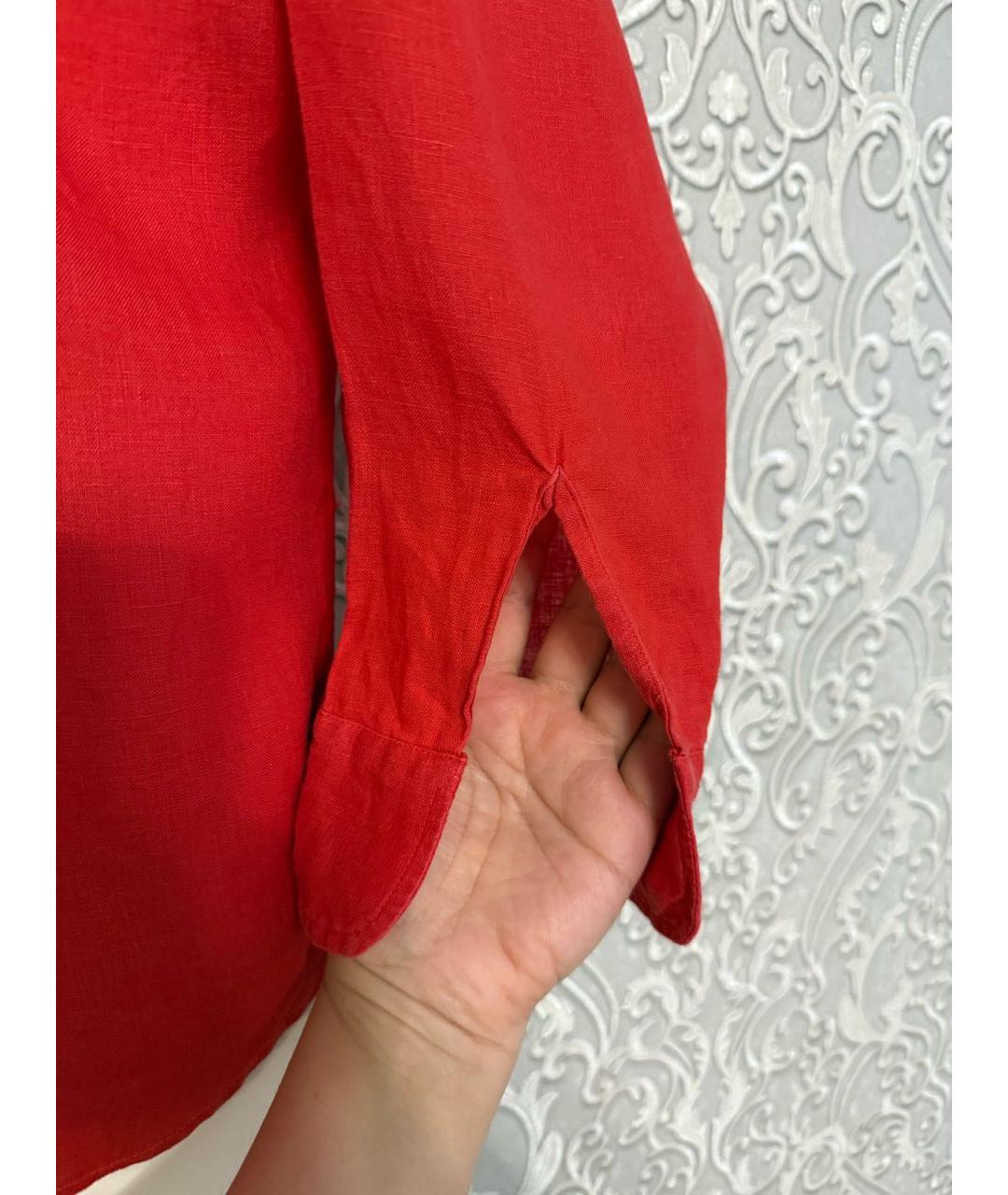 RALPH LAUREN Красная льняная рубашка, фото 5