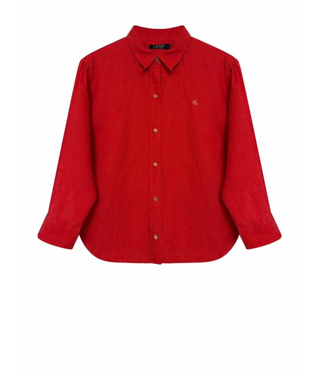 RALPH LAUREN Красная льняная рубашка, фото 1