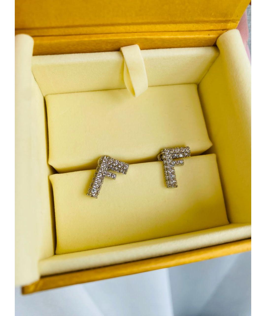 FENDI Серебряные металлические серьги, фото 4