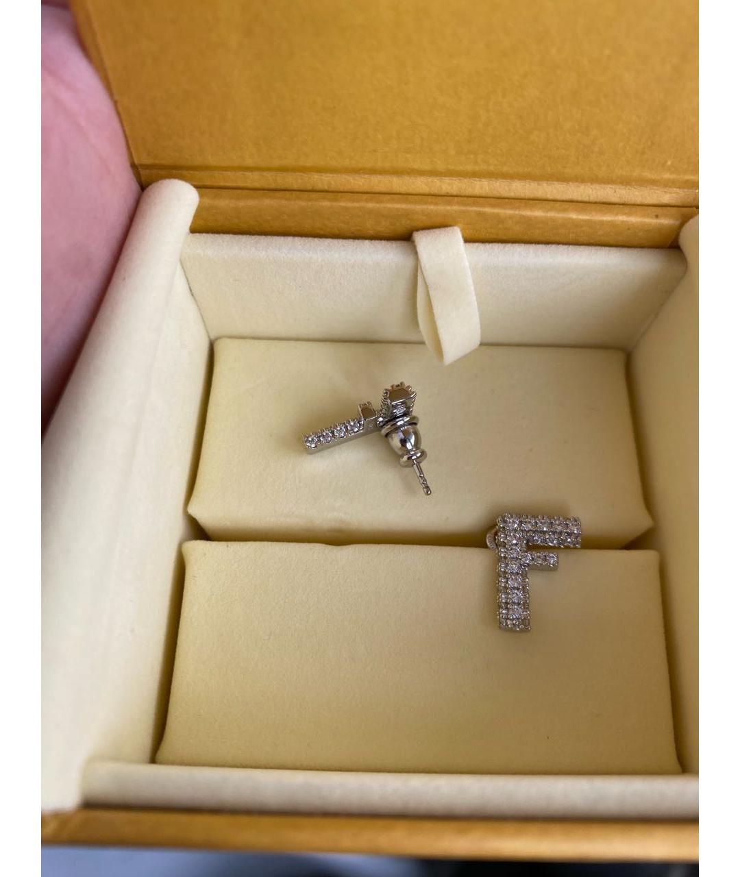 FENDI Серебряные металлические серьги, фото 2