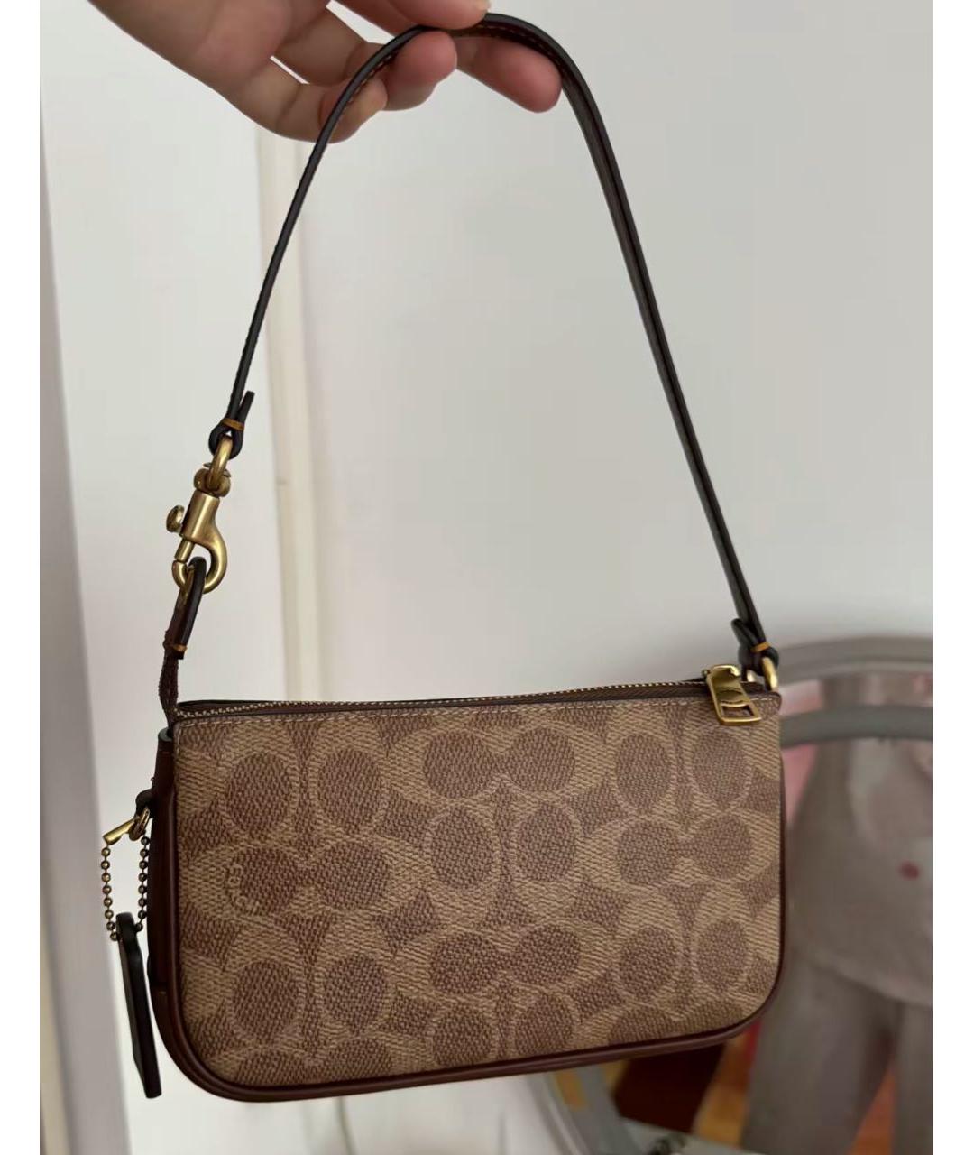 COACH Коричневая сумка с короткими ручками, фото 7