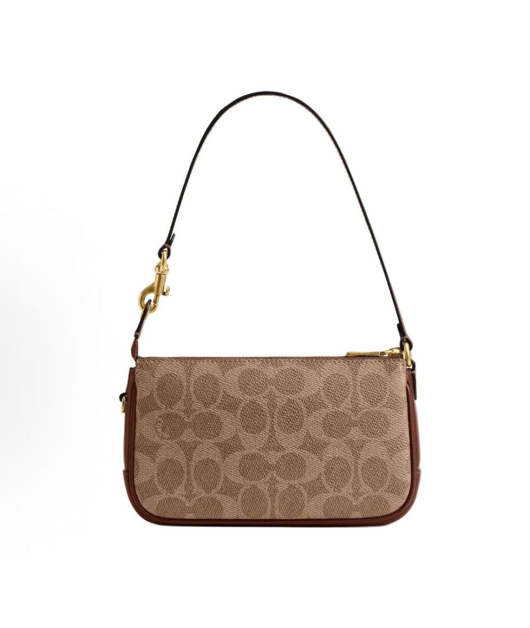 COACH Коричневая сумка с короткими ручками, фото 2