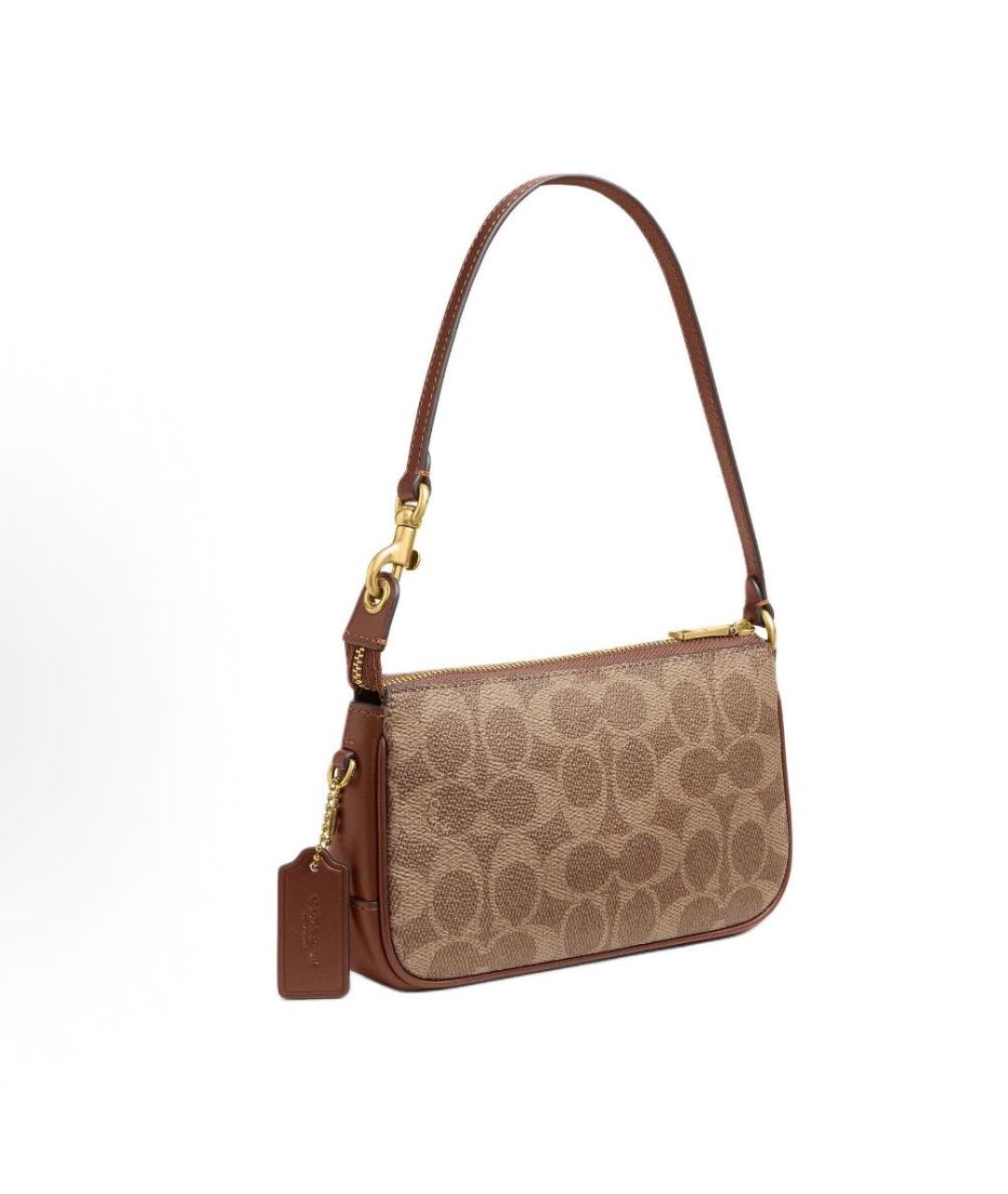 COACH Коричневая сумка с короткими ручками, фото 3