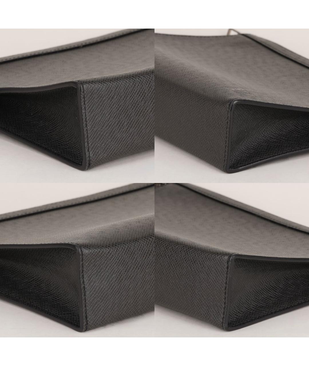 LOUIS VUITTON Черная кожаная папка для документов, фото 7