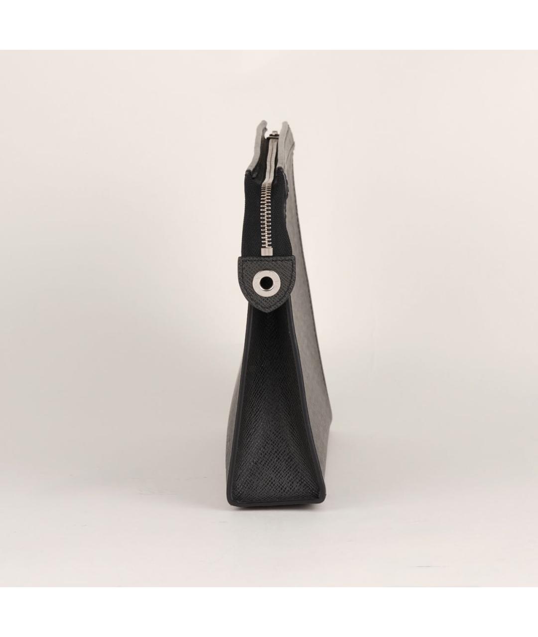 LOUIS VUITTON Черная кожаная папка для документов, фото 3