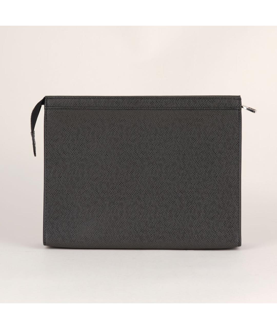 LOUIS VUITTON Черная кожаная папка для документов, фото 2