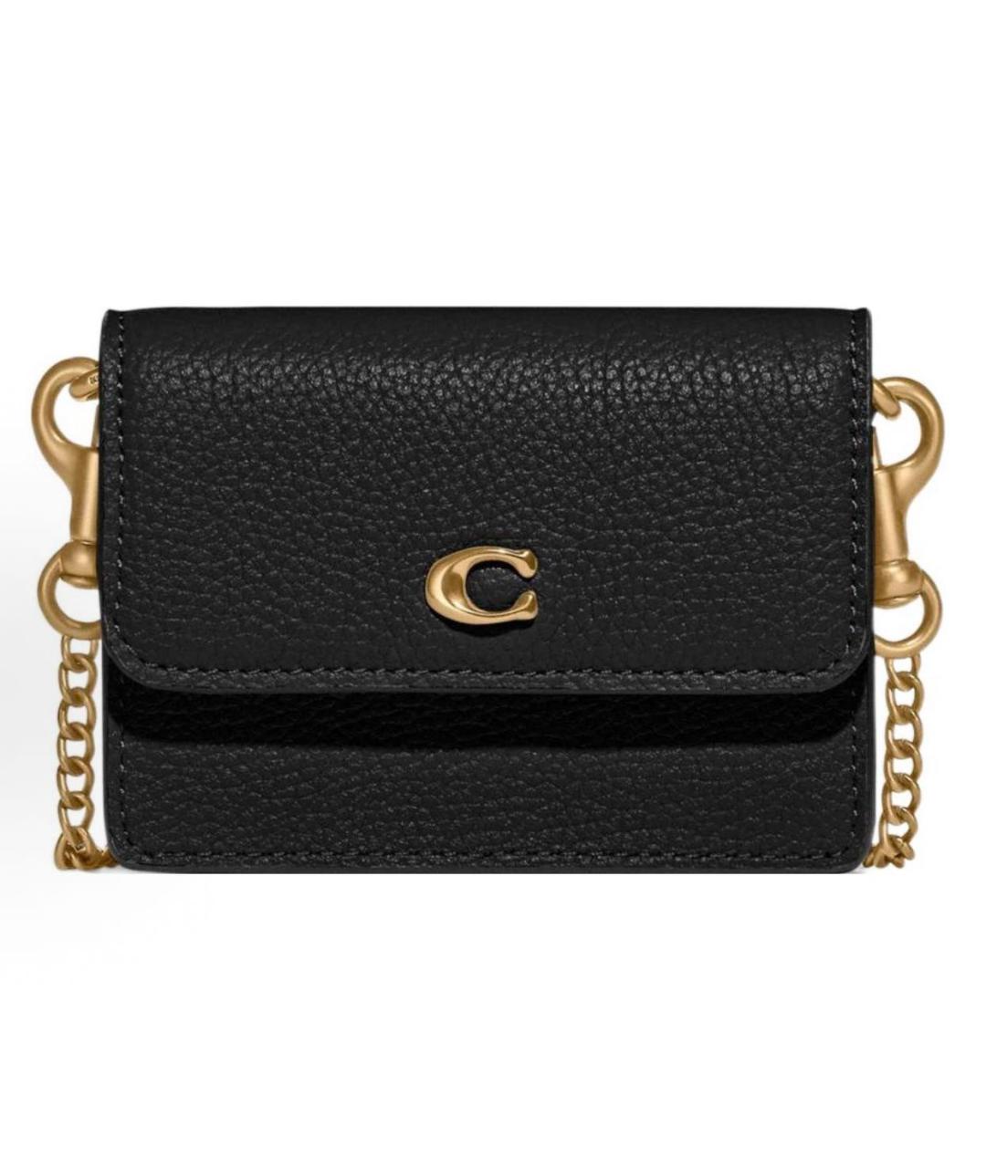 COACH Черная кожаная сумка через плечо, фото 8