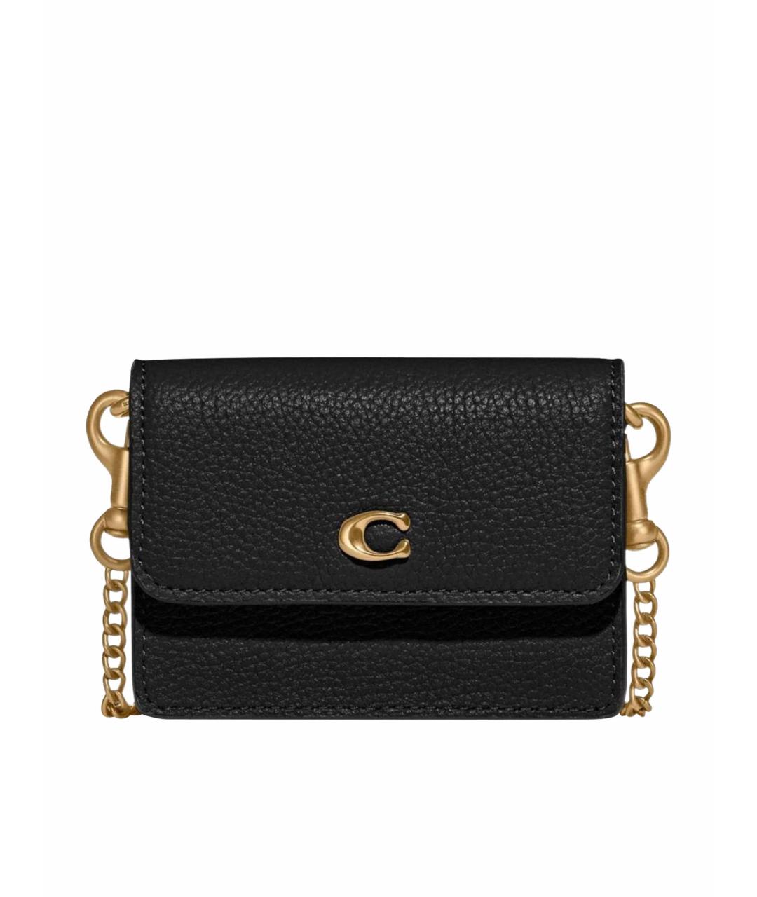 COACH Черная кожаная сумка через плечо, фото 1