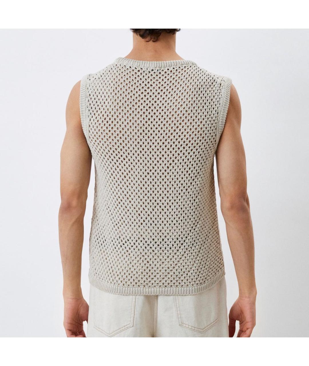 SANDRO Бежевая хлопковая майка, фото 6